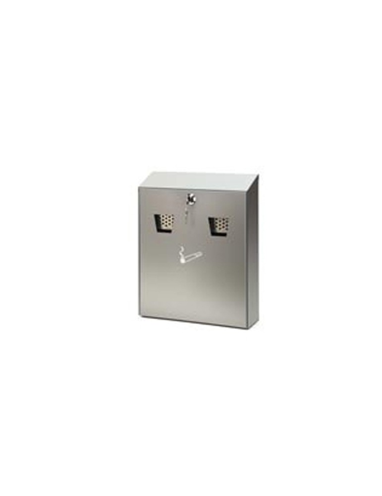 Wall mounted ashtray with stainless steel lock