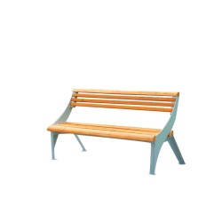 WOODEN BENCH with backrest