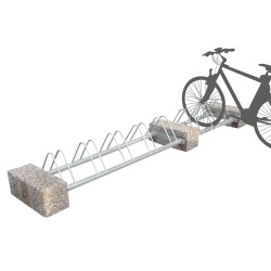Modular concrete block for bicycle stand